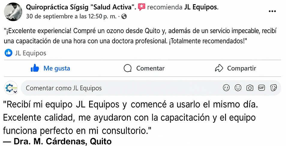 Reseña real de una cliente de JL Equipos